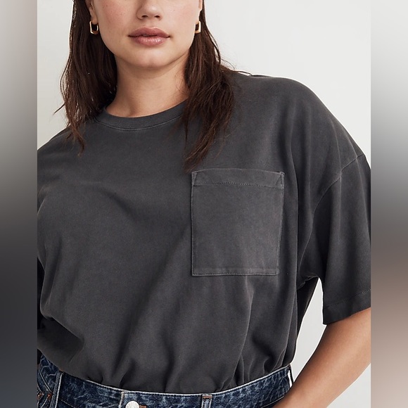 NWT Madewell Garment-Dyed Oversized Pocket Tee - Picture 2 of 5